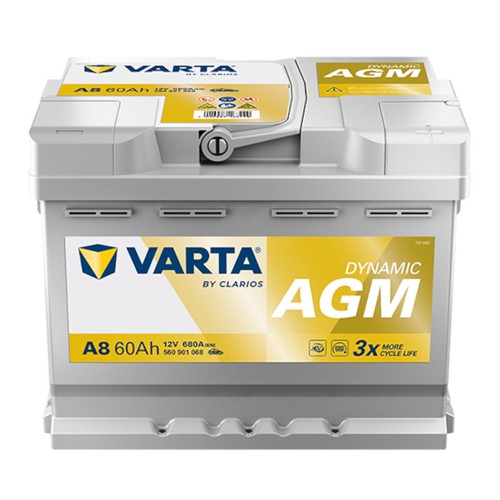 Varta agm 60ah d52 silver - 60ah, a8